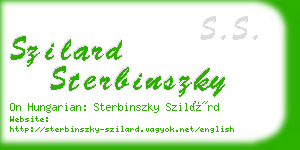 szilard sterbinszky business card